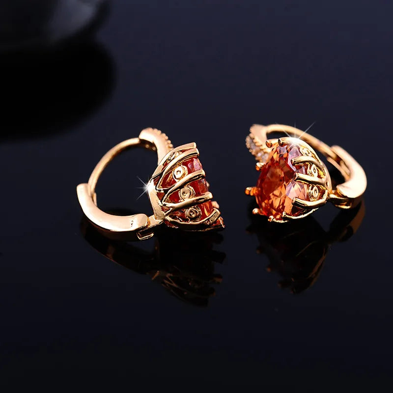 Major Flare Brown Crystal Drop Earrings - Classic - lightweight Major Flare Brown Crystal Drop Earrings - Classic - lightweight